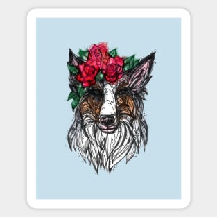 Blue Merle Floral Sticker